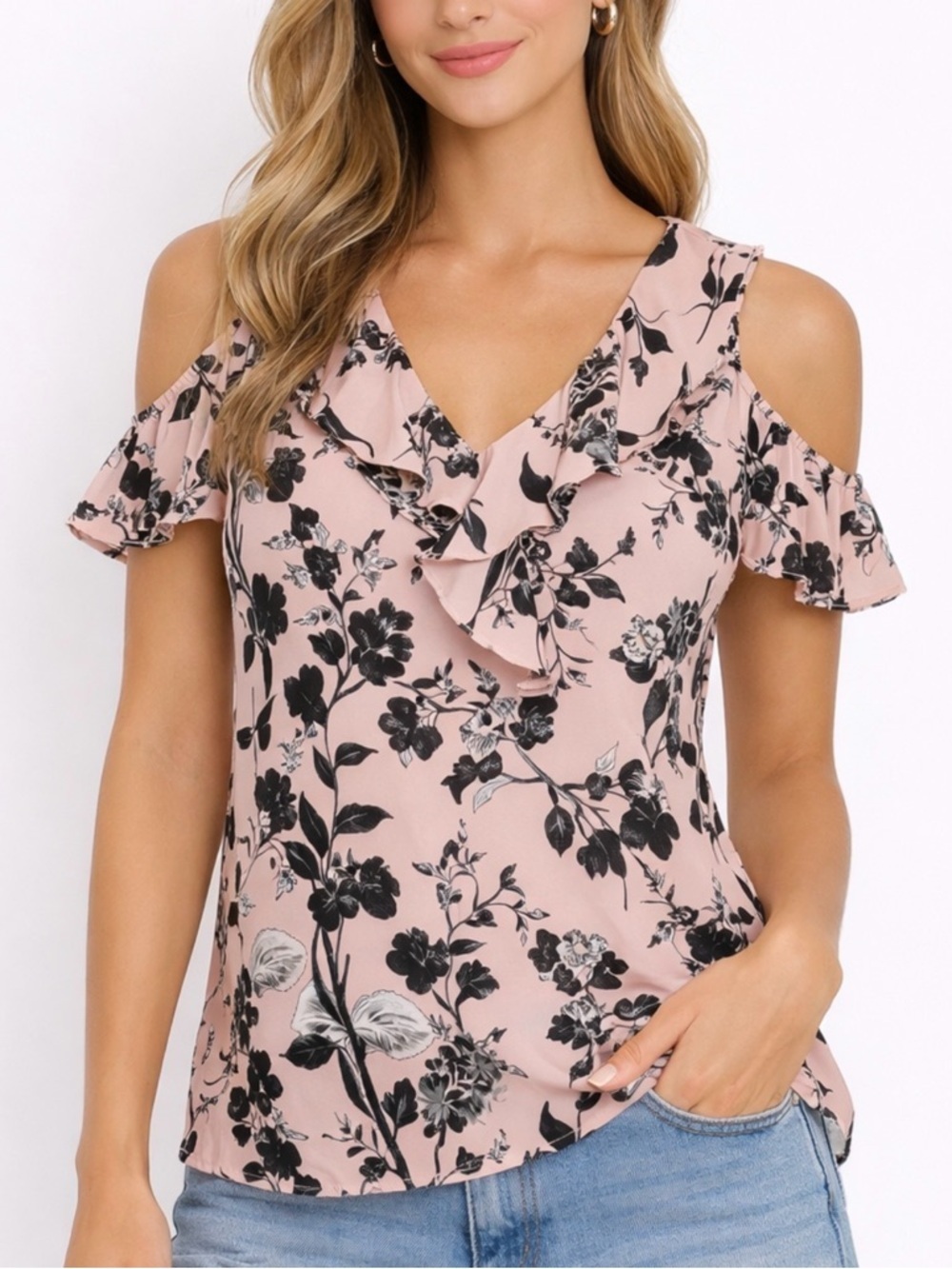 Parker | Floral Cold Shoulder Blouse